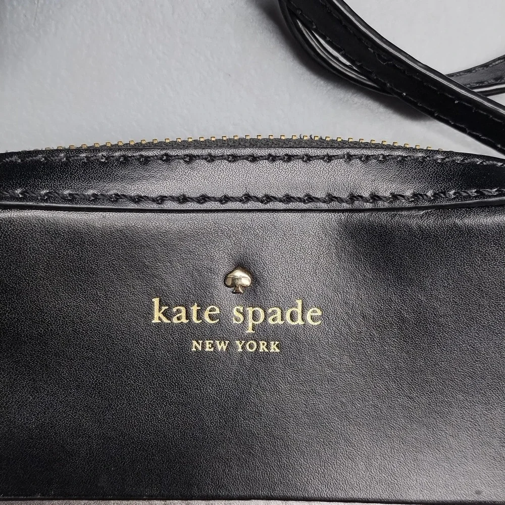 Kate Spade‎ Ivy Street Clover Crossbody Bag Womens Black Silver Adjustable Strap